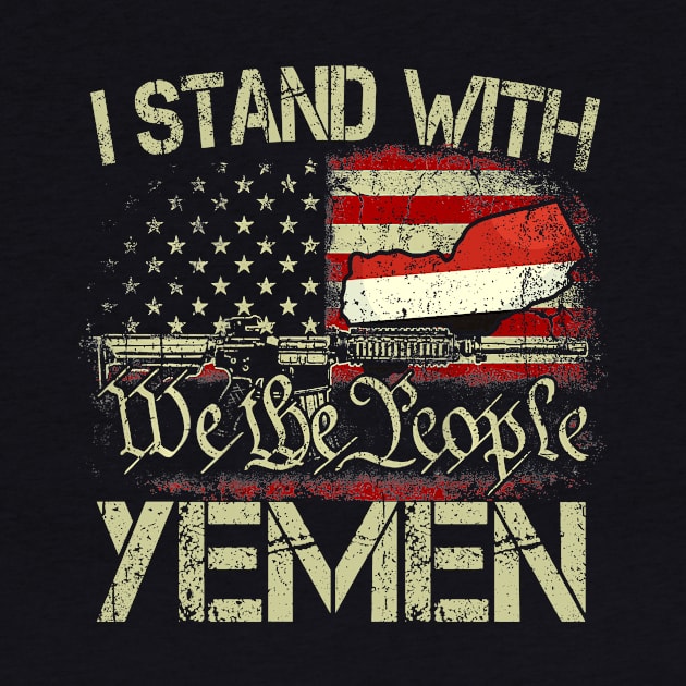 I Stand With Yemen, We the People American Flag by WestKnightTees